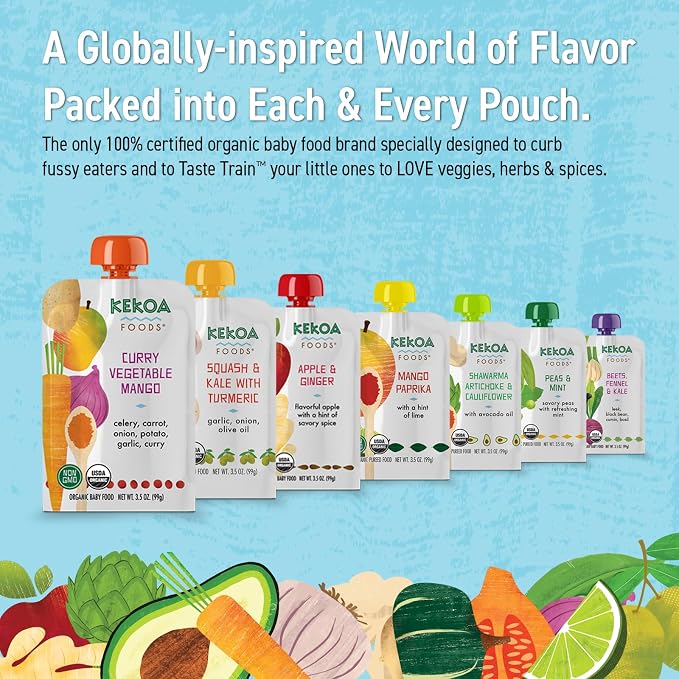 Kekoa Foods Curry Vegetable Mango Baby Food Purée | 100% USDA Certified-Organic - Image 6