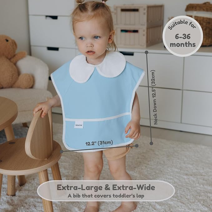 6-Layer Waterproof Baby Bib, Reversible, Adjustable, Stain Oil Resistant - Image 3