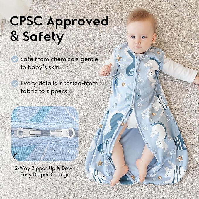 Yoofoss Baby Sleep Sack 12-18 Months 0.5 Tog Wearable Blanket - Image 4