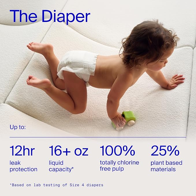 Coterie Baby Wipes + Diapers Kit, Size 2 Diapers & 12 Pack Baby Wipes - Image 4