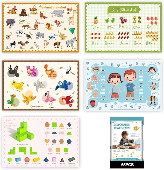 65 Pack Sticky Disposable Placemats by KAshack