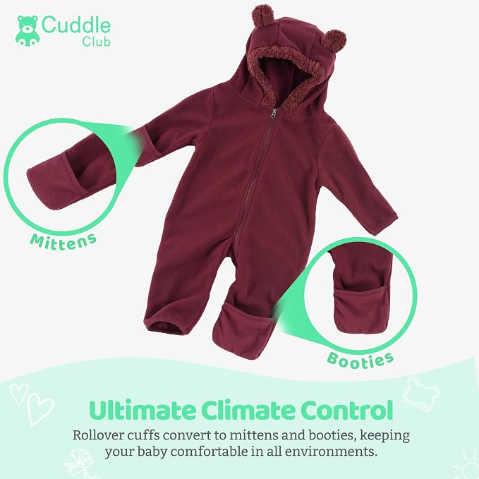 Cuddle Club Fleece Baby Bunting Bodysuit - Image 3