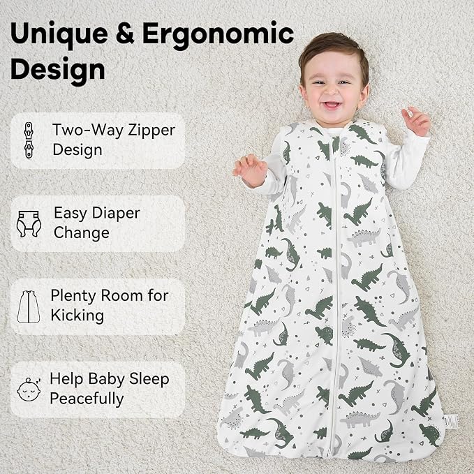 Baby Sleep Sack 0-6 Months 1.0 Tog Baby Wearable Blanket 100% Cotton Sleeping - Image 4