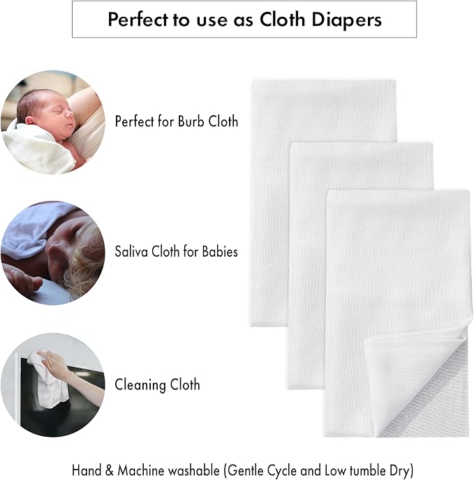 RUVANTI Unisex Birdseye Flat-Fold Cloth Diapers - Image 5