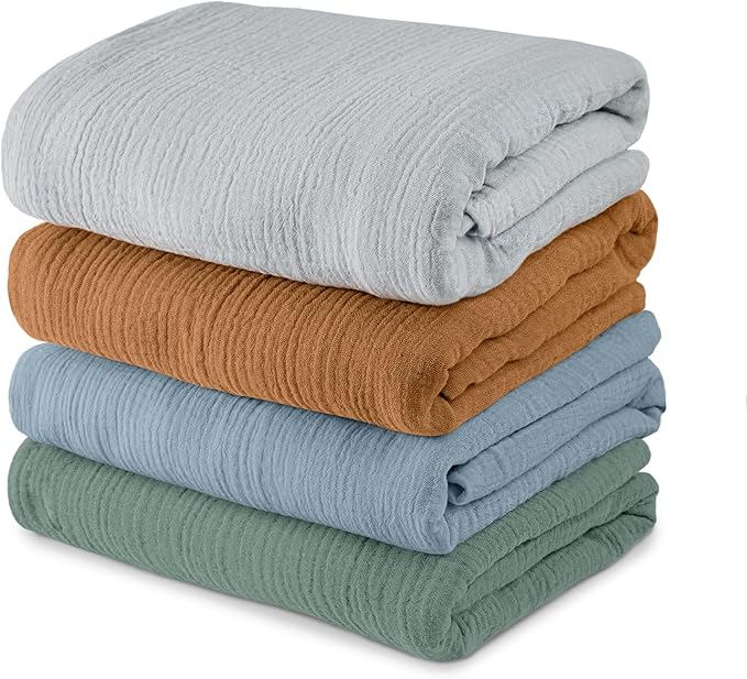 Muslin Swaddle Blankets for Baby Girls and Boys, 4 Pack Breathable and - Image 9