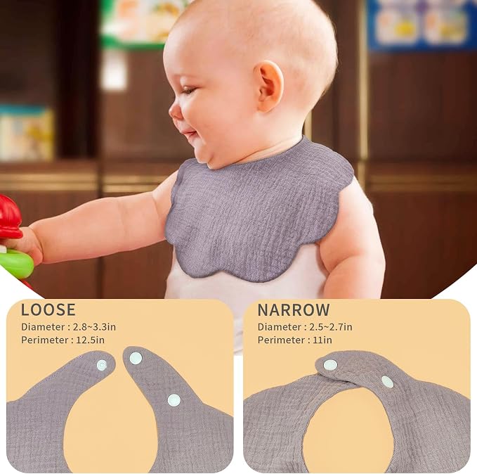 Baby Bibs Muslin Bibs 8 Pack for Drooling and Teething for Unisex Girls Boys - Image 3