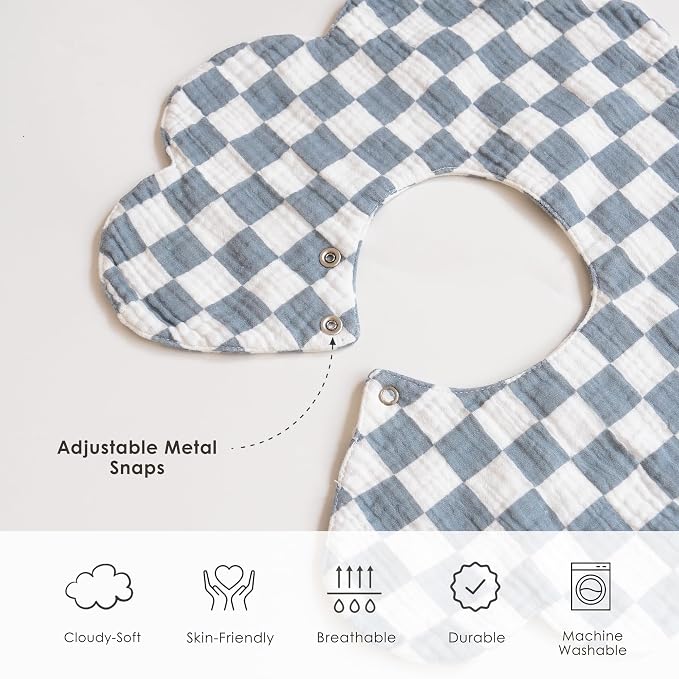 Muslin Baby Bibs, 6 Pack 100% Cotton Absorbent 360 ° Rotate Flower-Shaped - Image 6