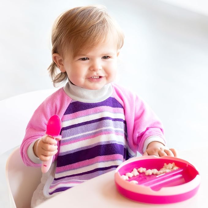 Kiddologic Bibit-all Baby Feeding Bib, Long Sleeves, Ribbed Cuffs, High Collar - Image 3