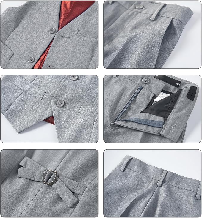 Boys Vest Set Formal Dress Suits Wedding Outfit Dresswear - Image 3