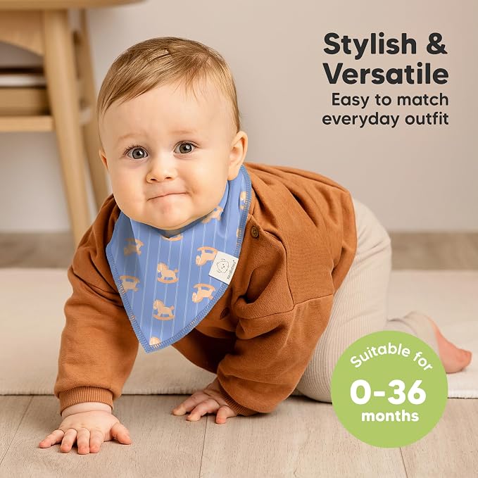 8-Pack Organic Baby Bandana Bibs - Image 4