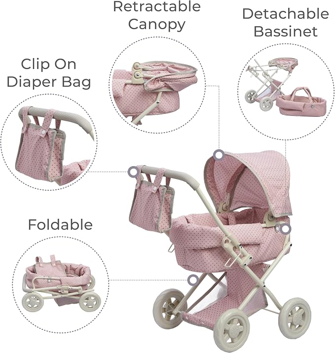 Olivia's Little World Buggy-Style Baby Doll Stroller - Image 10