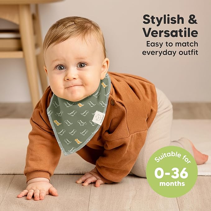 8-Pack Organic Baby Bandana Bibs - Image 4