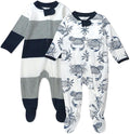 HonestBaby Baby Sleep N' Play One-Piece Zip-Front Footed Organic Cotton Pajama by HonestBaby