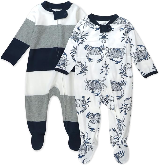HonestBaby Baby Sleep N' Play One-Piece Zip-Front Footed Organic Cotton Pajama by HonestBaby