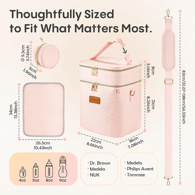 Breastmilk Cooler Bag with Ice Pack & Pacifier Case, Large Double Layer - Image 5