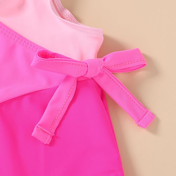 Happy Town Toddler Swimsuit Girl One Piece Bathing Suit Color Block Swimwear - Image 4