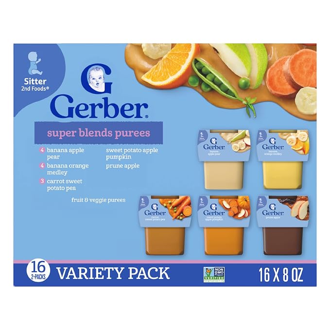 Gerber Stage 2 Baby Food, Super Blends Puree Tubs, No Added Colors or Flavors by Gerber