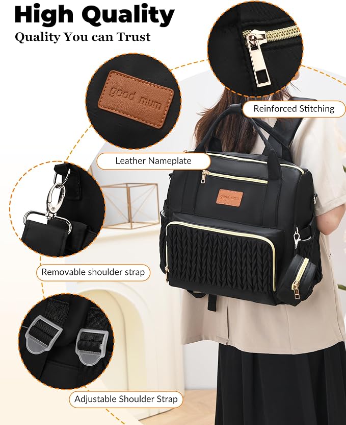 Backpack Diaper Bag, Stylish Waterproof Baby Diaper Bags - Image 7
