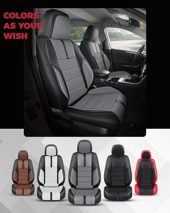 FREESOO Black Gray Front Car Seat Covers - Image 7