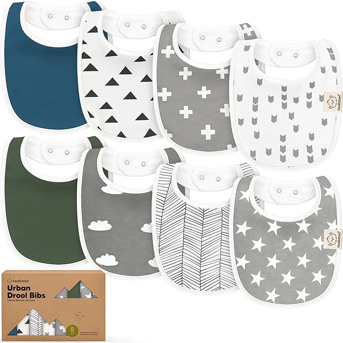 8-Pack Organic Baby Bibs for Boys, Girls by KeaBabies