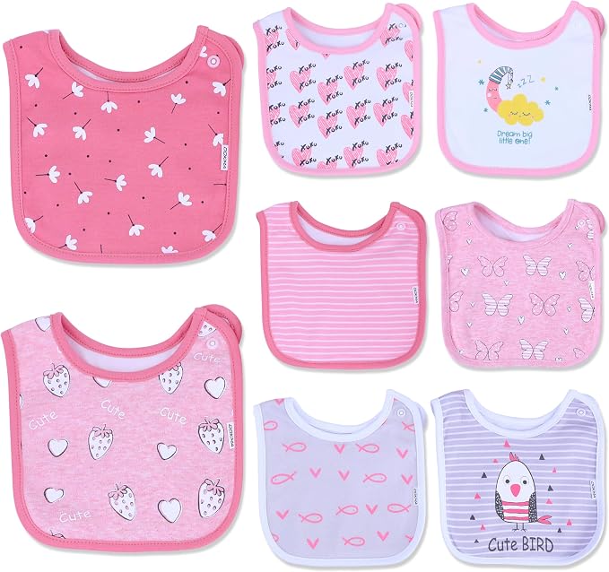 DOKMA Set 8 Organic Cotton Baby Drool Bibs by DOKMA