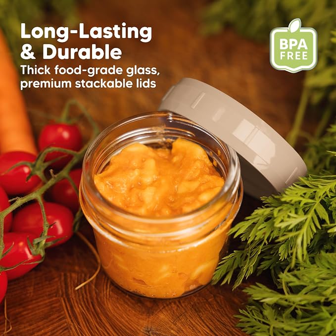 KeaBabies 12pk 4oz Glass Baby Food Containers - Image 4