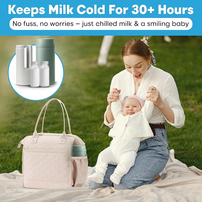 Portable Breast Milk Cooler Bottle: 30H Cooling Time, 2 x 150ml/5Oz BPA-Free - Image 2