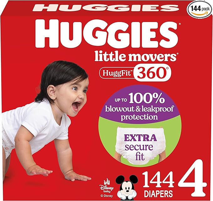 Huggies Size 4 Baby Diapers, Little Movers HuggFit 360° Baby Diapers by Huggies%C2%AE