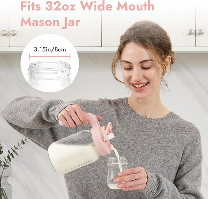Papablic 32oz Wide Mouth Mason Jar Pour Spout Lid - Image 3