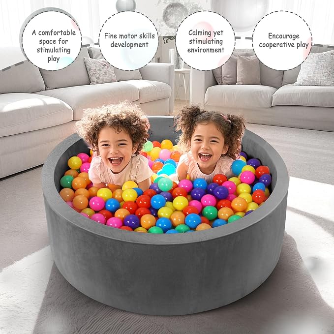 Foam Baby Ball Pit, 35.4"x 11.8" Ball Pits - Image 6