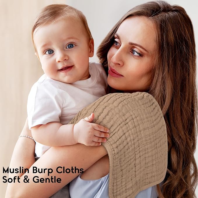Muslin Burp Cloths for Baby 100% Cotton Burping Cloths for Boys Girls Large - Image 2
