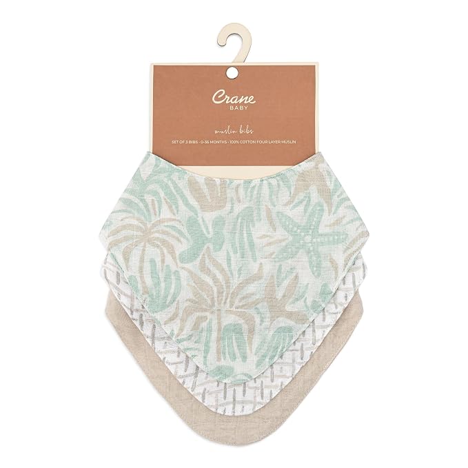 Crane 100% Cotton Newborn Baby Bib Set - Image 7