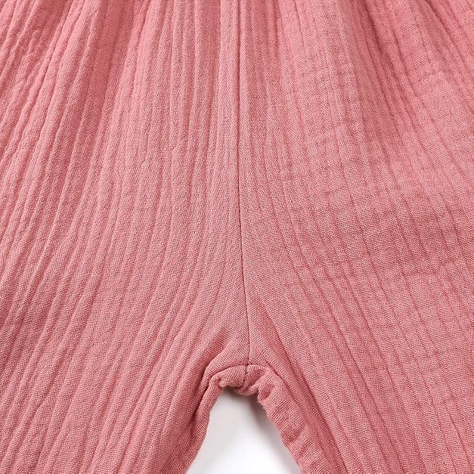 MYGBCPJS Baby Boys Girls Cotton Linen Trousers Kids Casual Ankle Pants Loose - Image 6