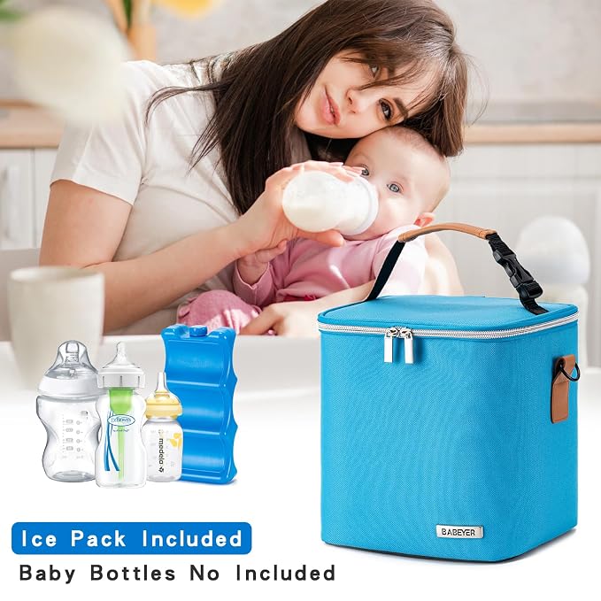 Breastmilk Cooler Bag with Ice Pack Fits 6 Baby Bottles Up to 9 Ounce, Baby - Image 6