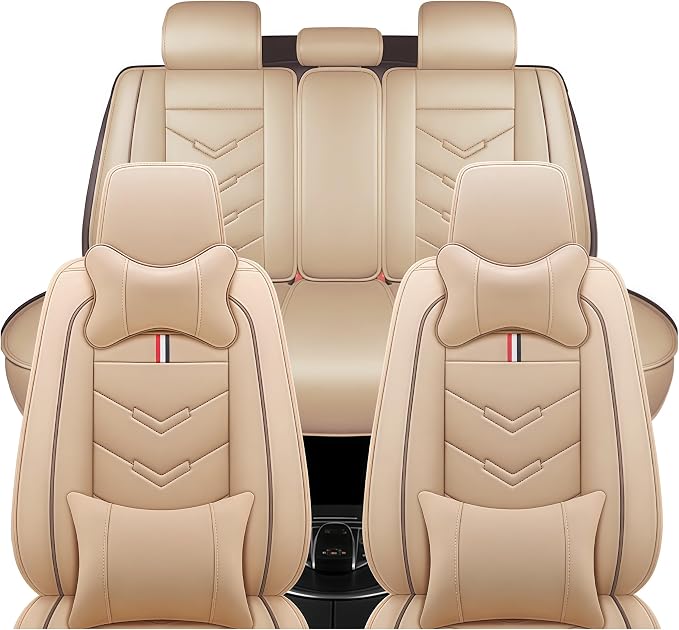 Leather Car Seat Covers Fit for LR Range Rover Sport 2023-2025, 5 Seater by TENDER+GLOW