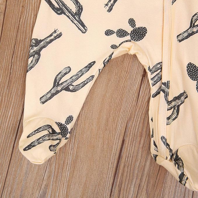 CIYCUIT Baby Girls Cactus Footies Newborn Zip Up Onesie Romper - Image 6