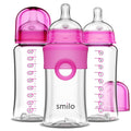 Smilo Baby Bottle Set with Stage 0 Slow Flow Anti Colic Nipple, 10 Oz / 300 ml by Smilo