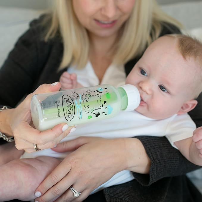 Dr. Brown's Natural Flow Anti-Colic Options+ Narrow Baby Bottle, Pig & Frog - Image 11