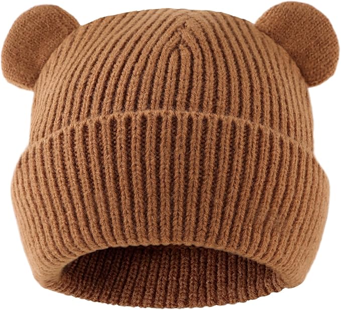 Bear Baby Beanie Knitted Baby Winter Hat Infant Toddler Boys Girls Beanie by MniJiza