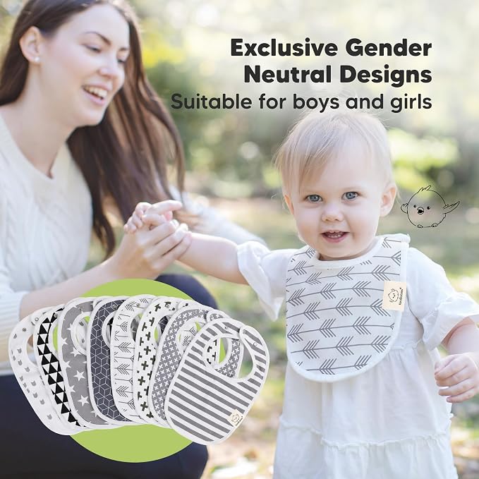 8-Pack Organic Baby Bibs for Boys, Girls - Image 6