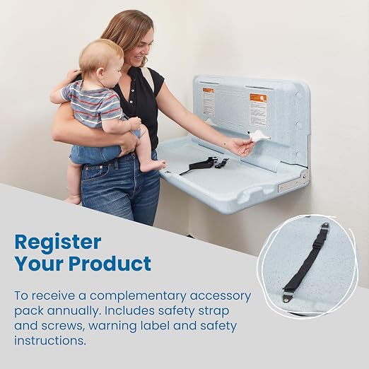 ECR4Kids Horizontal Wall-Mounted Changing Station, Baby Changer - Image 7