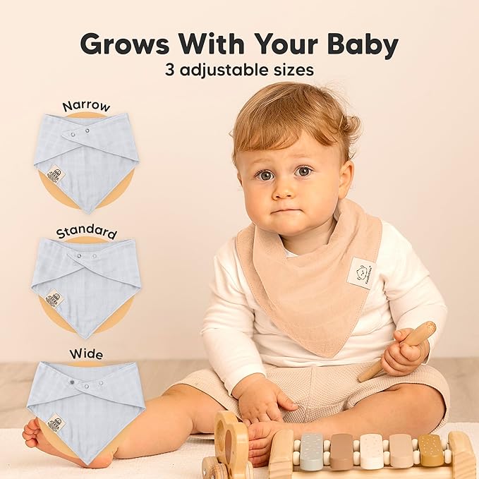 KeaBabies 8-Pack Muslin Baby Bibs - Image 4