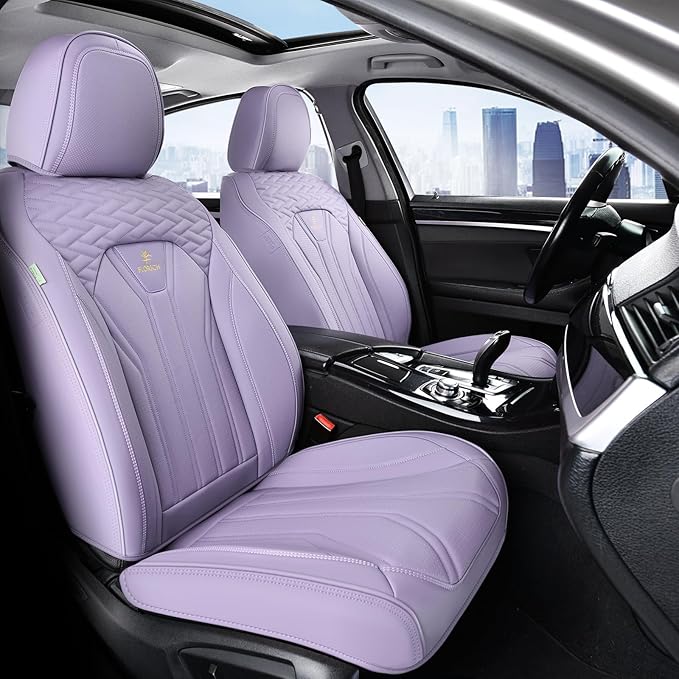 FLORICH Leather Car Seat Covers Full Set, Universal Full Coverage Car Seat - Image 2