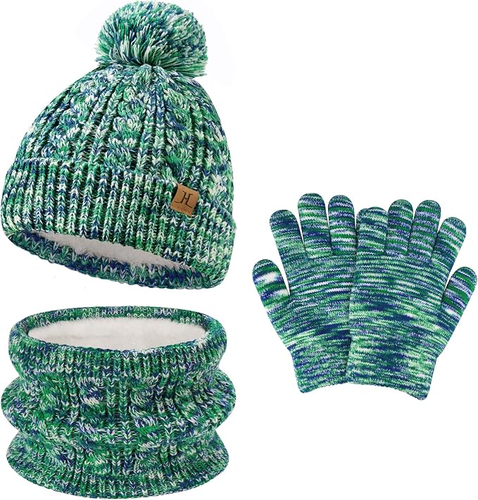 Kids Toddlers Winter Beanie Hats Gloves Neck Scarf Set Mittens Gifts by FZFANTASTICZONE