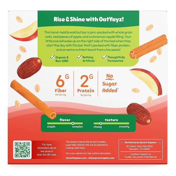 Sprout Organics, OatYayz Toddler Snack Bars, Apple & Cinnamon - Image 4