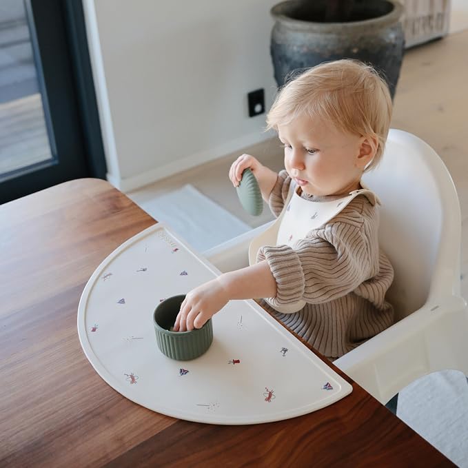 mushie Silicone Baby Bib | Adjustable Fit Waterproof Bibs - Image 4