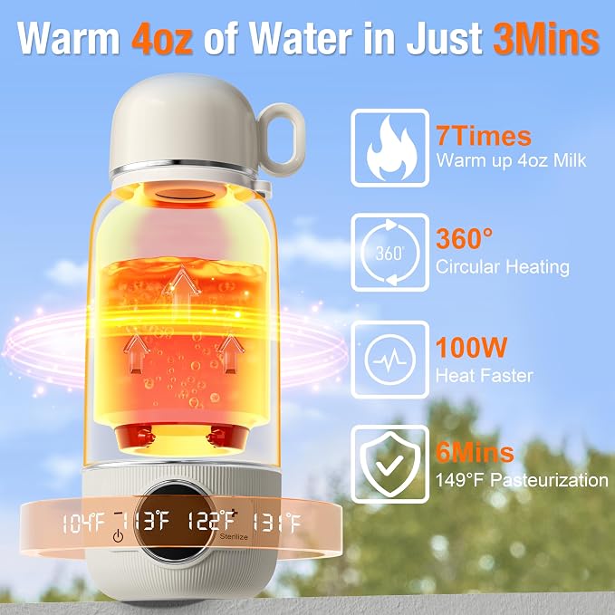 Portable Bottle Warmer for Travel– Warm Baby Formula, Breastmilk, or Water - Image 3
