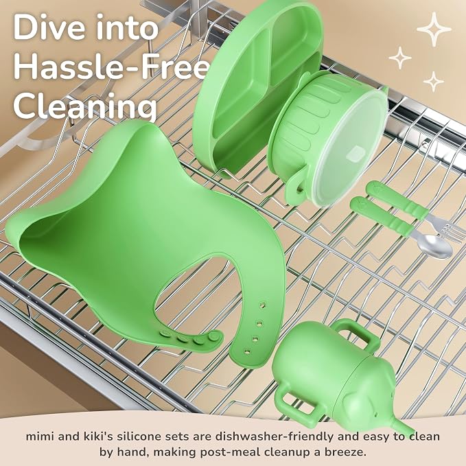 mimi & kiki BPA-Free Silicone Baby Feeding Set, Baby Plates and Bowls Set - Image 7