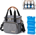 Breastmilk Cooler Bag with Ice Pack Fits 6 Baby Bottles up to 9 Ounce, Breast by BABEYER