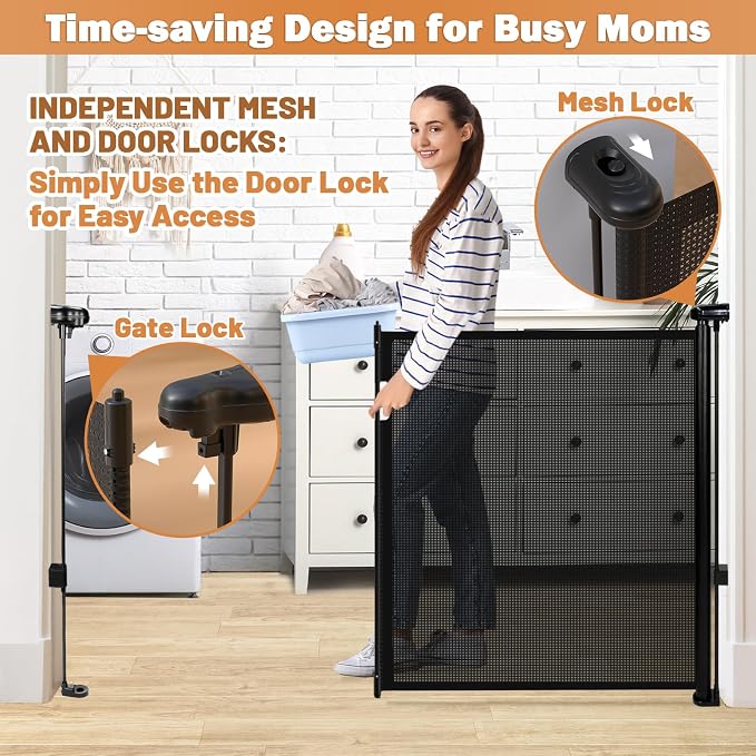 42" Extra Tall Retractable Baby Gates Dog Gate - Image 4
